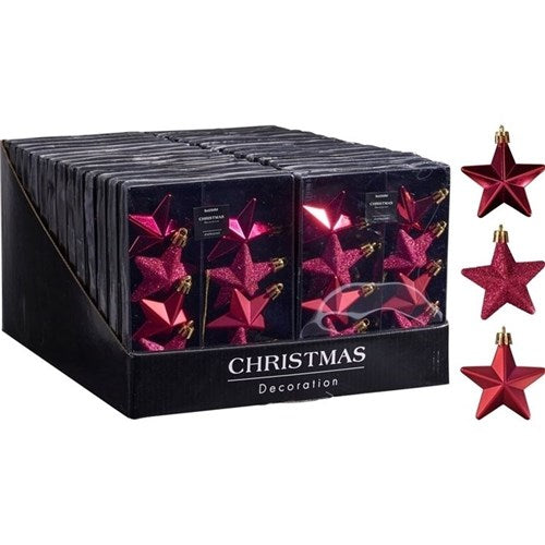 berry 65mm hanging Christmas stars set of eight