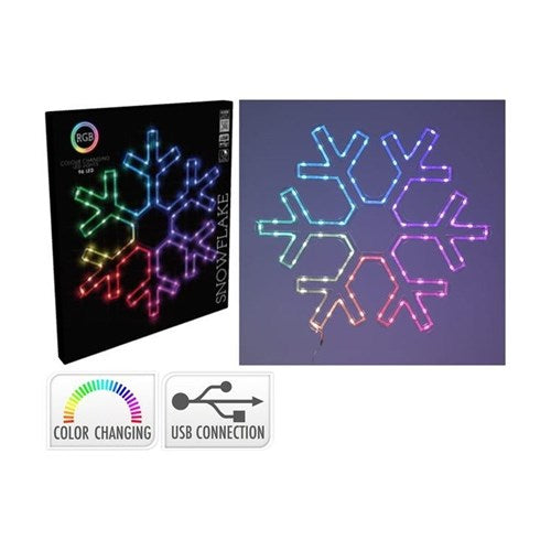 RGB USB snowflake light, 90 LEDs