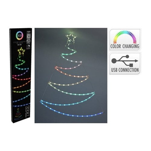 Tall RGB USB tree silhouette, 80 LEDs