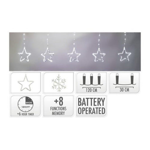 Ronis Curtain White 85Led 120X33cm Ip44 Battery Operated