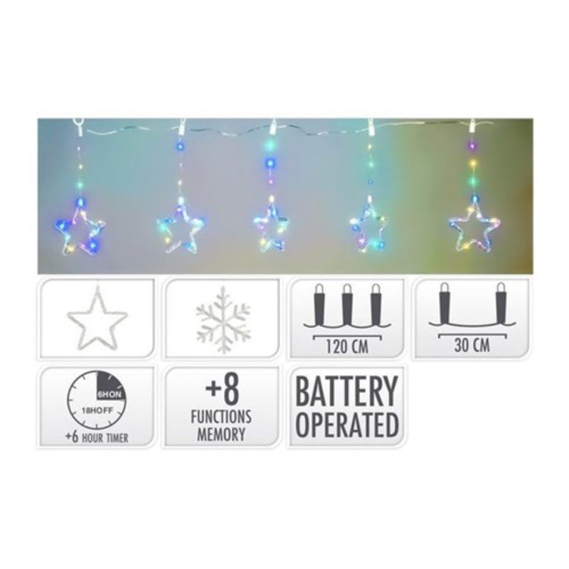 Ronis Curtain Multi 85Led 120X33cm Ip44 Battery Operated