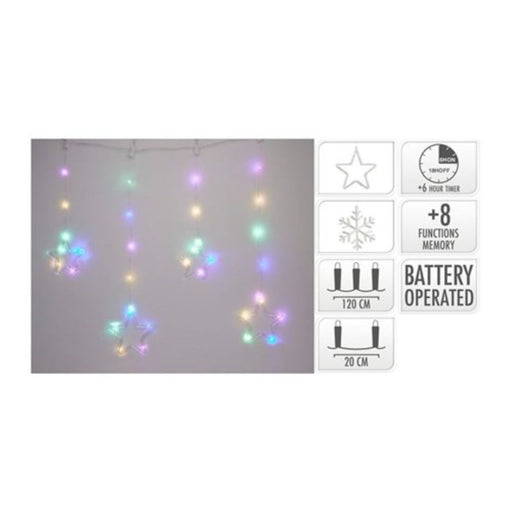 Ronis Curtain Multi 72Led 120X60cm Ip44 Battery Operated
