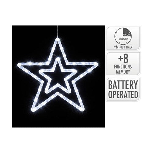 white Christmas star 40 LEDs 37cm with 8 functions