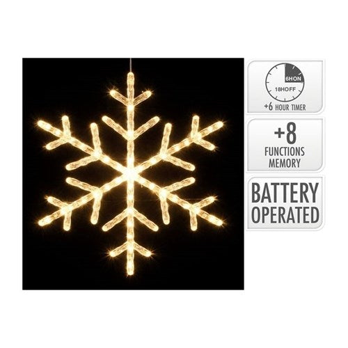 38cm snowflake with 40 warm white LEDs and 8 functions