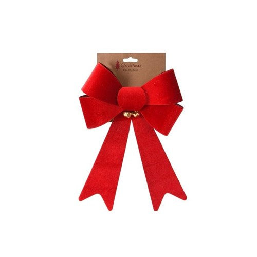 Large 32 cm ribbon bow with bells for gifts or wreaths
