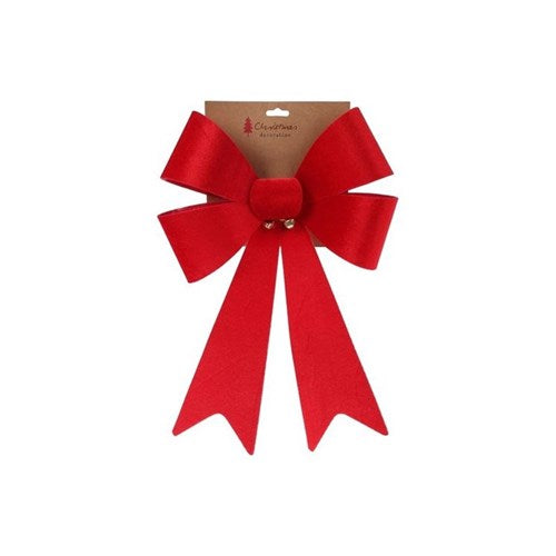 Oversized 45 cm ribbon bow with bells for doors and décor