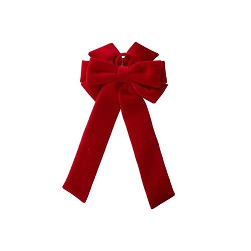 72cm velvet hanging Christmas bow two layers eight loops