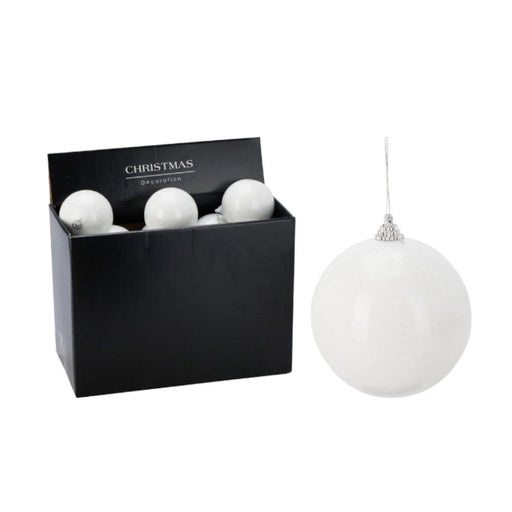 Ronis Christmas Ball 100Mm Glitter White