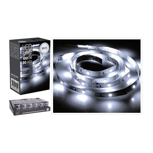 1 m battery LED strip, 30 white LEDs