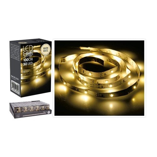 1 m battery LED strip, 30 warm LEDs