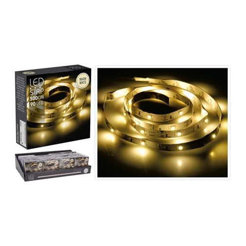 3 m battery LED strip, 90 warm LEDs