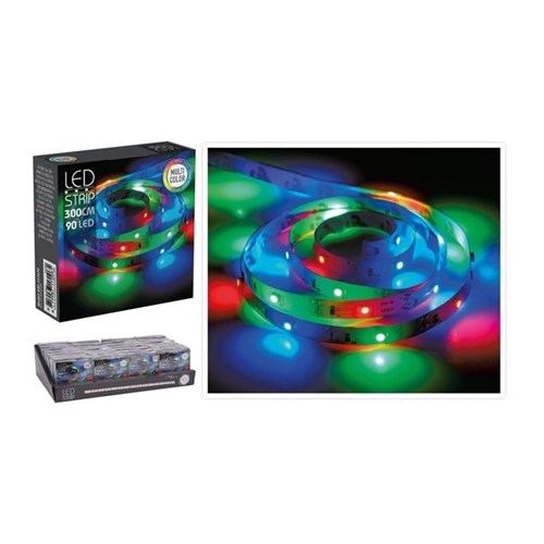 3 m battery LED strip, multicolor 90 LEDs