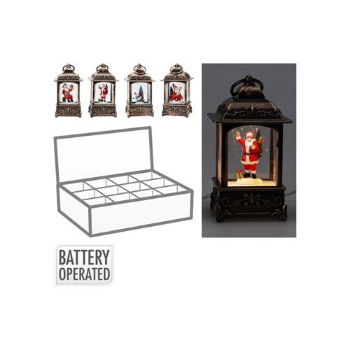 Four assorted 13 cm LED Christmas lanterns
