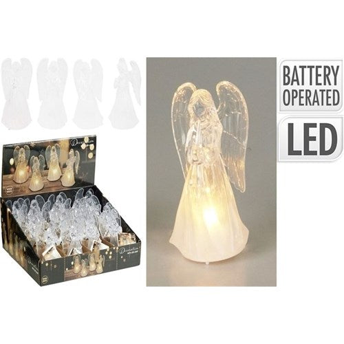 11cm warm white battery operated Christmas angel assorted designs
