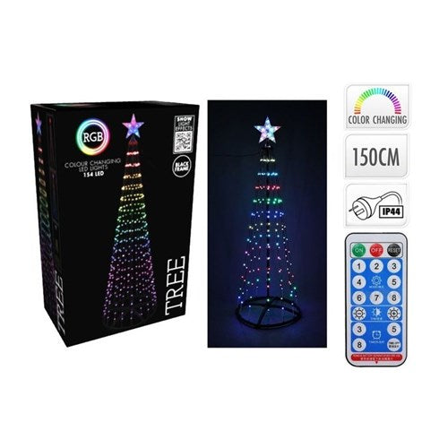 150 cm black frame LED tree, color changing