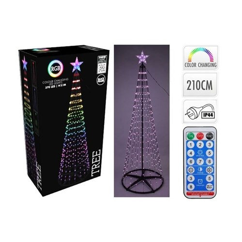 210 cm black frame LED tree, 370 LEDs