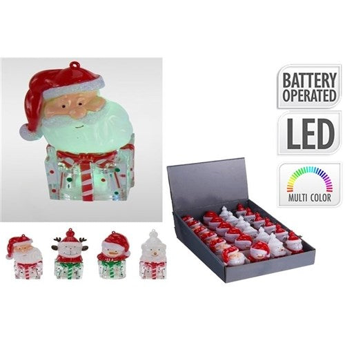 9cm colour changing LED Christmas figurine assorted designs