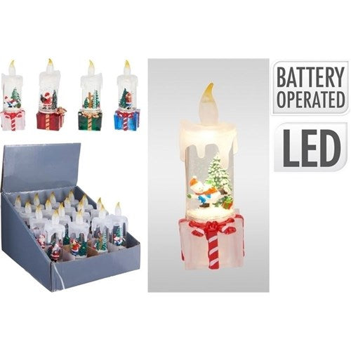 warm white LED decorative candle four assorted designs
