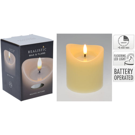 Ronis Led Candle 90X100Mm Ivory