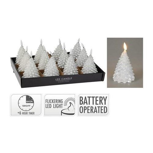 11 cm silver tree shaped LED candle
