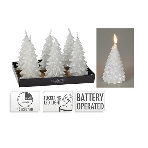 19 cm glitter tree shaped LED candle