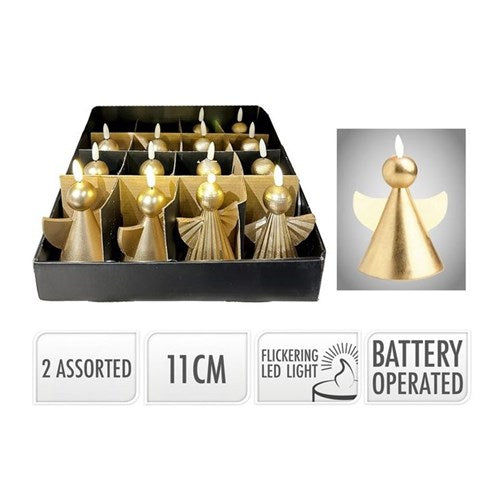 Two 11 cm angel shaped LED accents, assorted styles