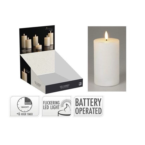 White LED candle 75 x 125 mm