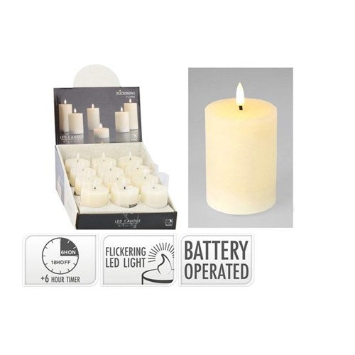 Ivory LED candle 75 x 100 mm, battery powered