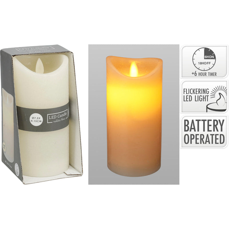 Ronis Led Candle Swing Flame 75X150Mm Ivory