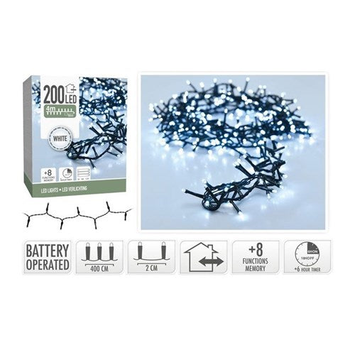 4 m IP44 white 200 LED snake lights