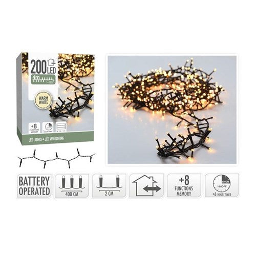 4 m IP44 warm white 200 LED snake lights