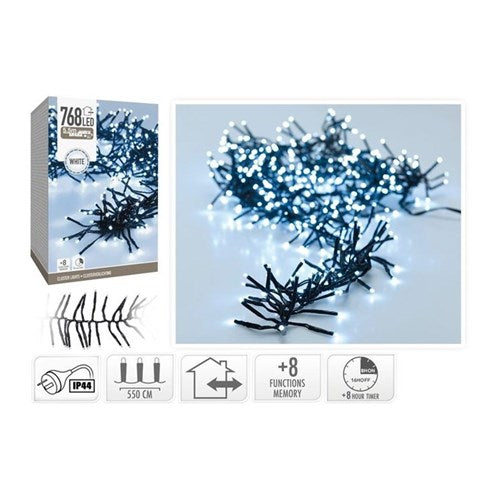 5.6 m cool white cluster lights, 768 LEDs, IP44