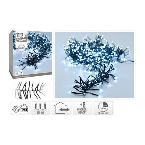 8.4 m cool white cluster lights, 1152 LEDs, IP44