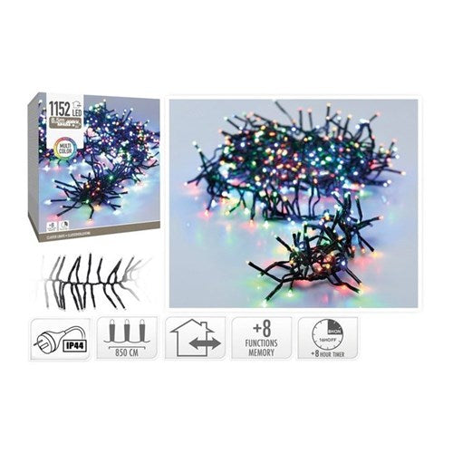 8.4 m multicolor cluster lights, 1152 LEDs, IP44