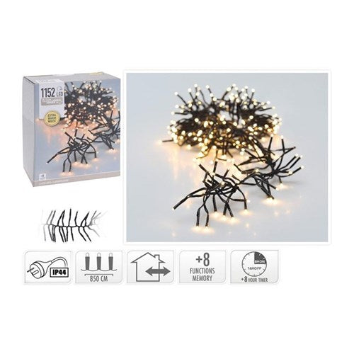 8.4 m extra warm white cluster lights, 1152 LEDs, IP44