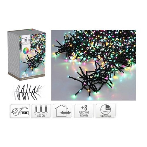 8.4 m IP44 macaron pastel cluster lights, 1152 LEDs