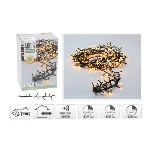 8 m IP44 extra warm white 400 LED snake lights