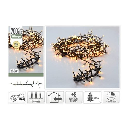 14 m IP44 extra warm white 700 LED snake lights