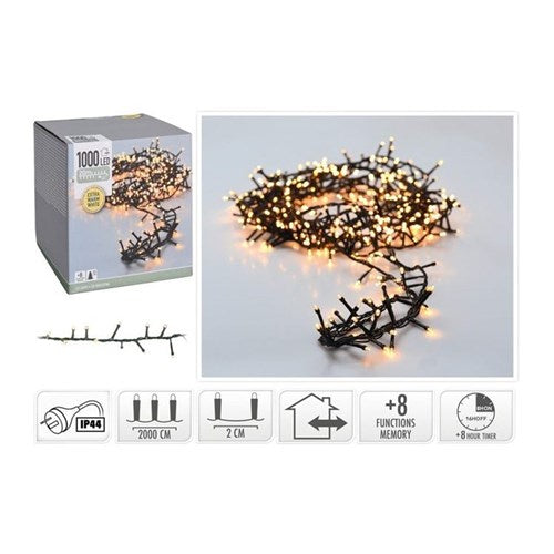 20 m IP44 extra warm white 1000 LED snake lights