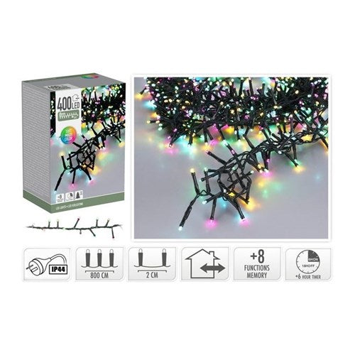 8 m IP44 Christmas color snake lights, 400 LEDs