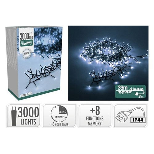 3000 LED white TreeCluster Christmas lights 39m
