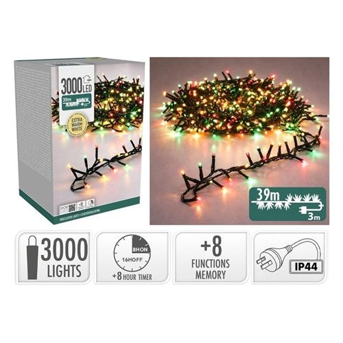 3000 LED Christmas TreeCluster lights 39m