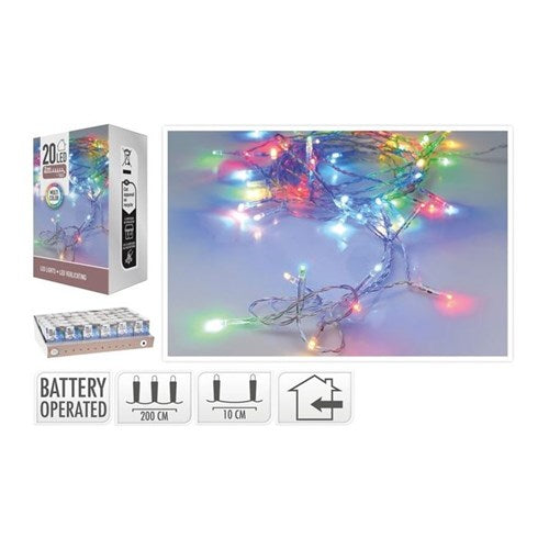 2 m multicolor 20 LED battery micro lights
