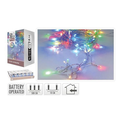 5 m multicolor 50 LED battery string lights