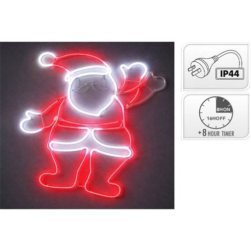 waving Santa neon Christmas light 55 x 61cm timer IP44