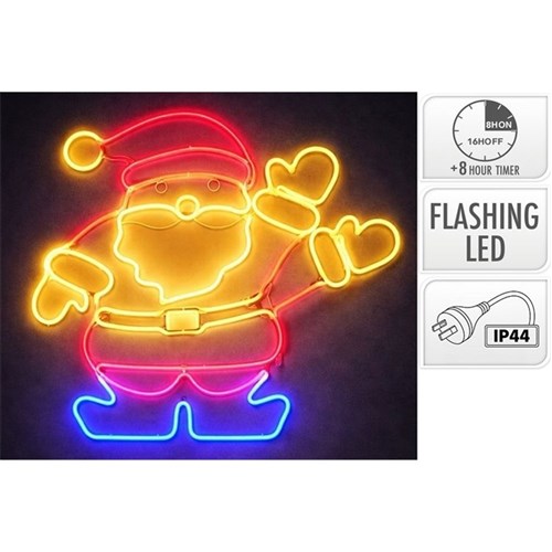 waving Santa neon Christmas light 58 x 65cm IP44 timer