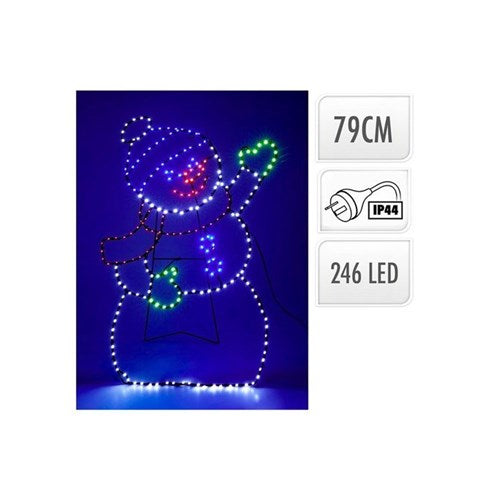 79 cm LED snowman silhouette, 246 LEDs, IP44