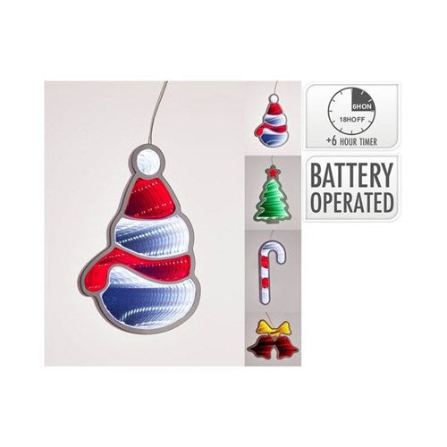15cm Infinity LED hanging Christmas decoration 38 LED assorted designs