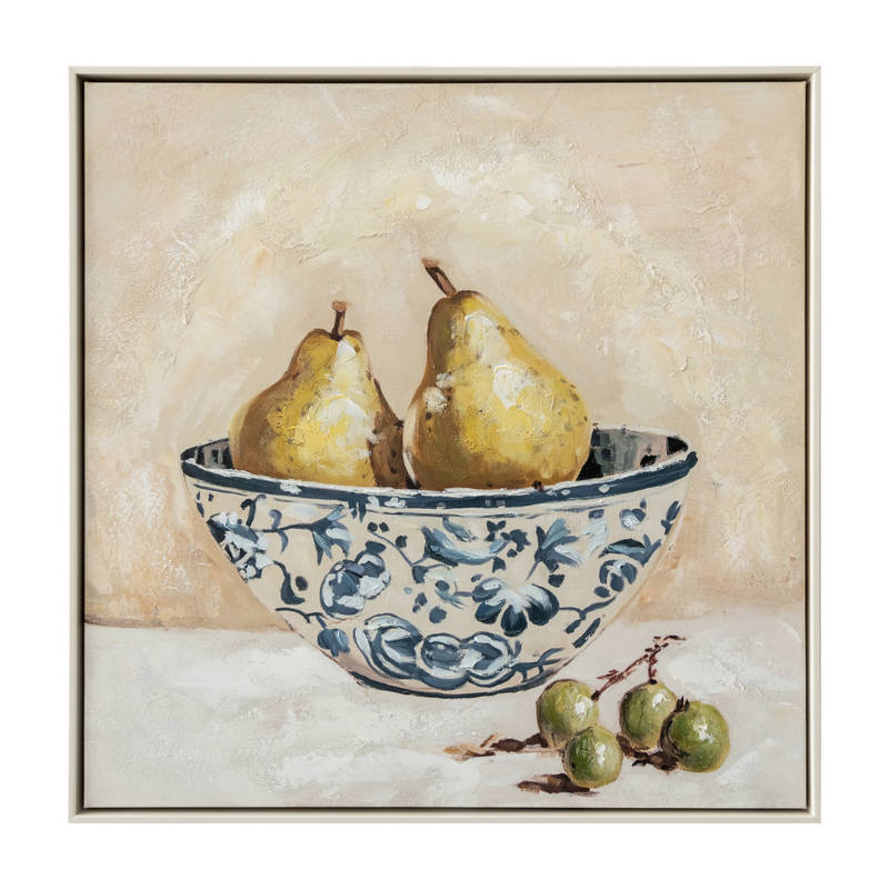 A Great Pear painting 63x63cm square fruit wall art for kitchen and dining room décor