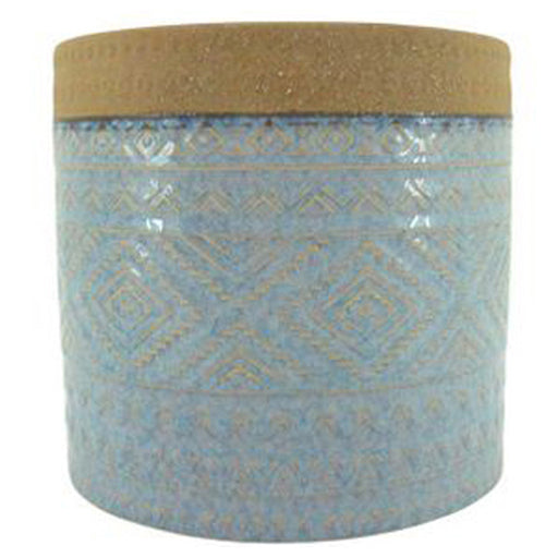 Aapo pot 14x14x13cm blue small decorative planter for indoor plants and succulents, ideal for coastal and Scandi home décor styling